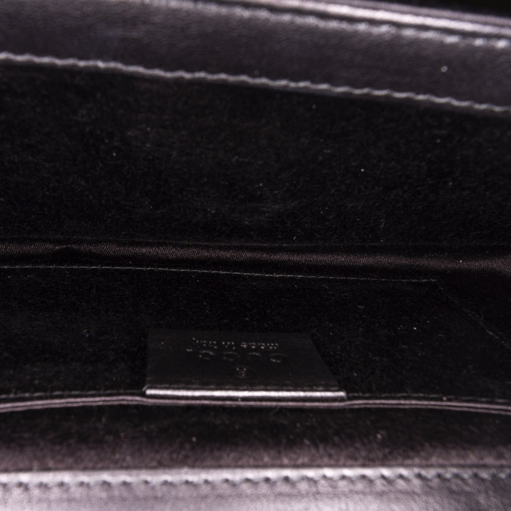 Gucci Embroidered Velvet Clutch Bag, Black