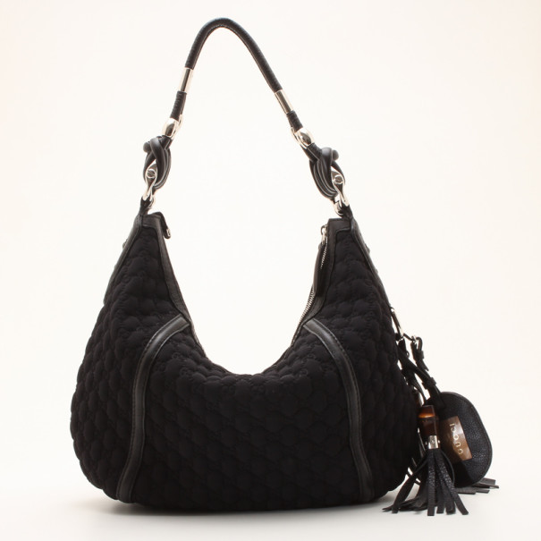 Gucci Techno Medium Hobo With Tassel With Bamboo Detail