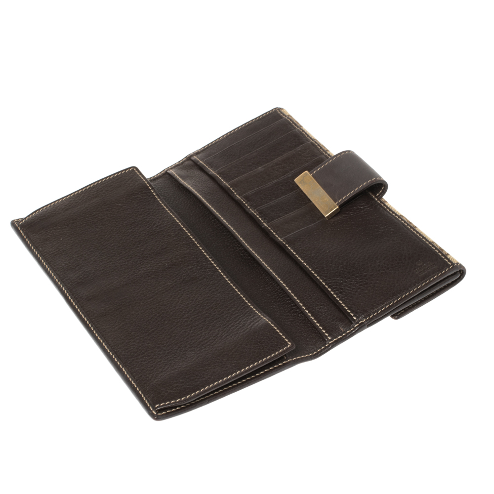 

Gucci Brown/Beige GG Canvas and Leather Continental Wallet