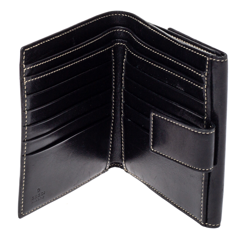 

Gucci Black Leather French Flap Wallet