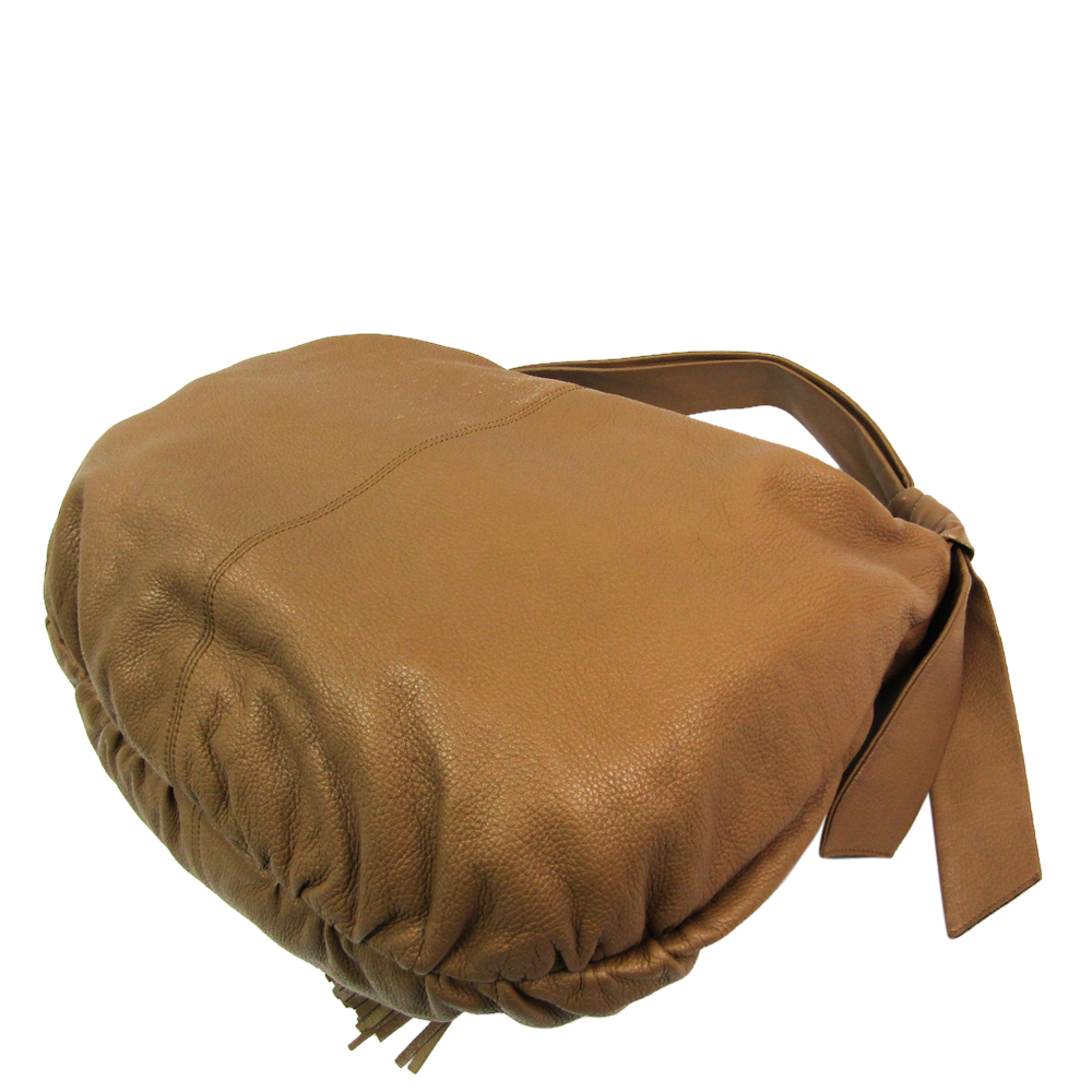 

Gucci Brown Pebbled Leather Jungle Medium Hobo Bag