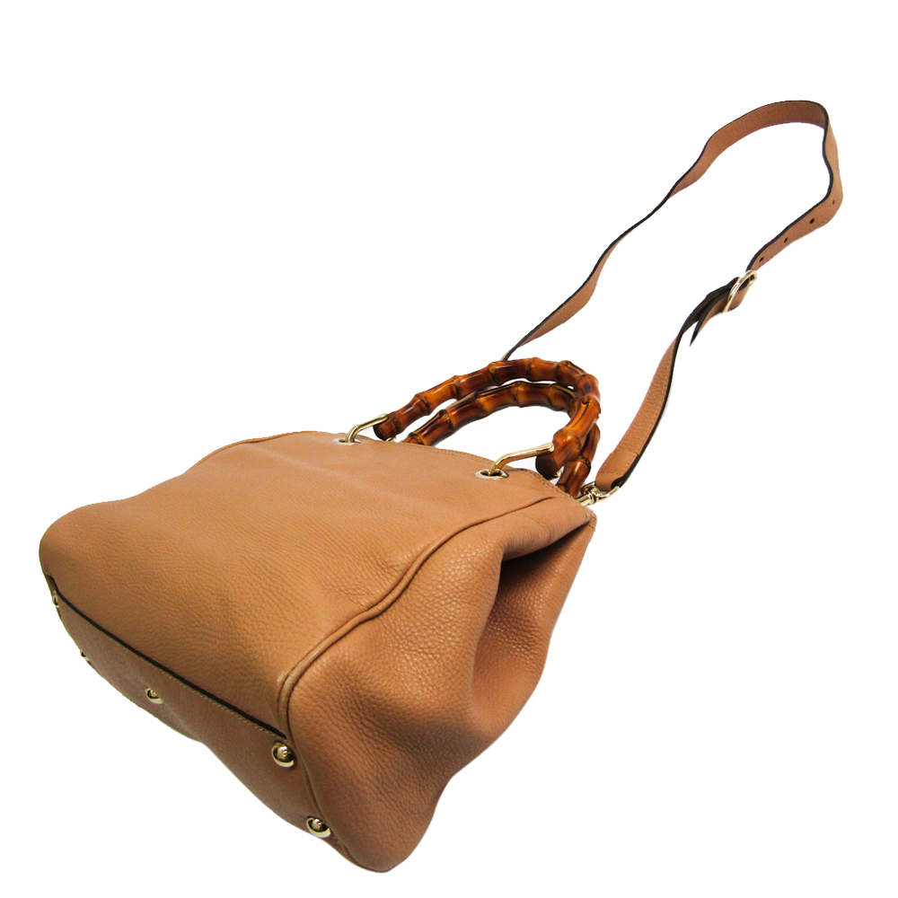 

Gucci Brown Leather Bamboo Shopper Mini Tote Bag