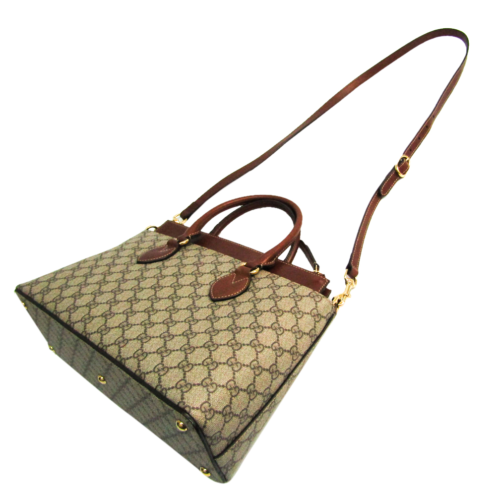 

Gucci Brown GG Supreme Canvas Tote Bag, Beige