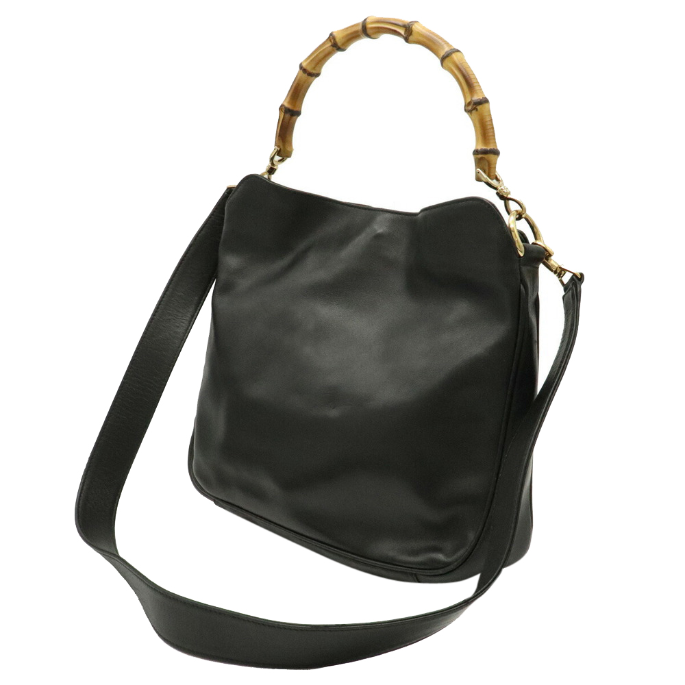 

Gucci Black Nylon Bamboo Top Handle Bag