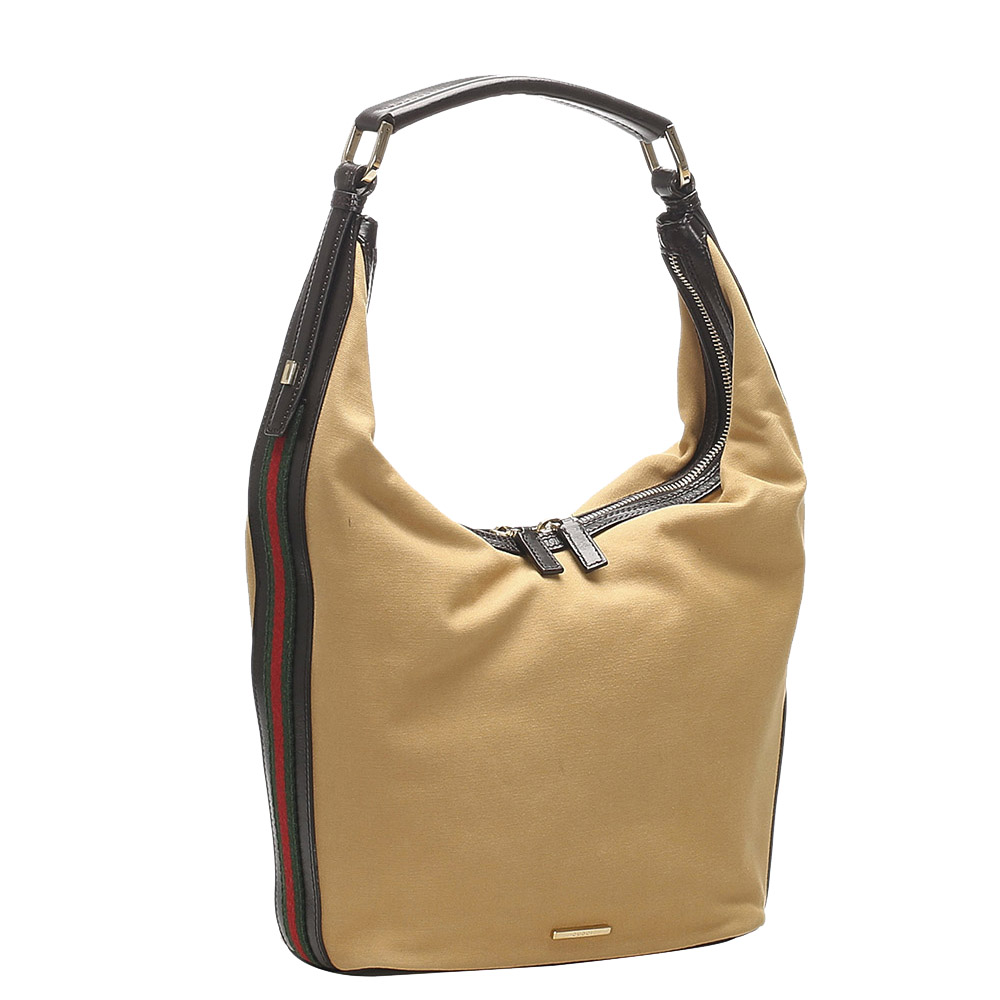 

Gucci Brown Canvas Web Shoulder Bag