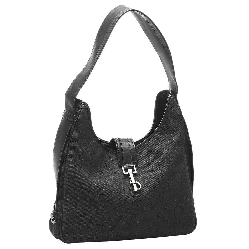 

Gucci Black GG Canvas Jackie Shoulder Bag