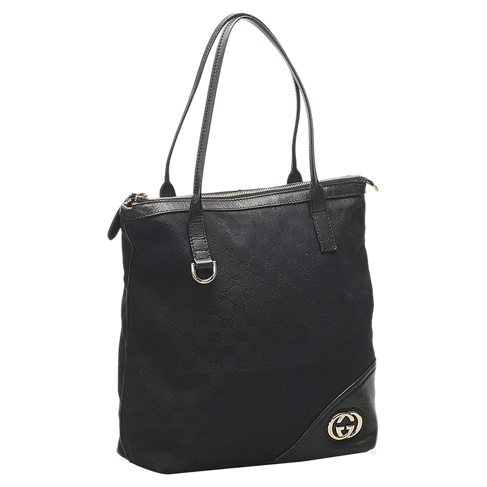 

Gucci Black GG Canvas Britt Tote