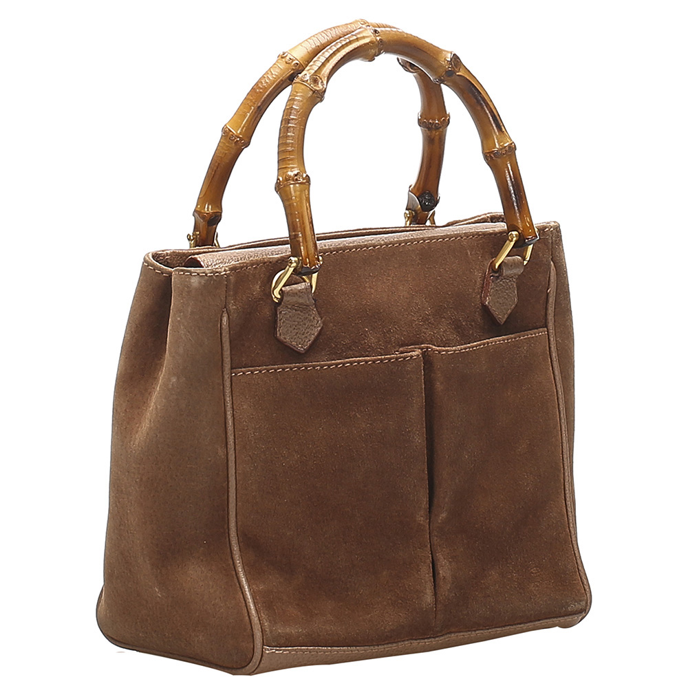 

Gucci Brown Suede Bamboo Bag