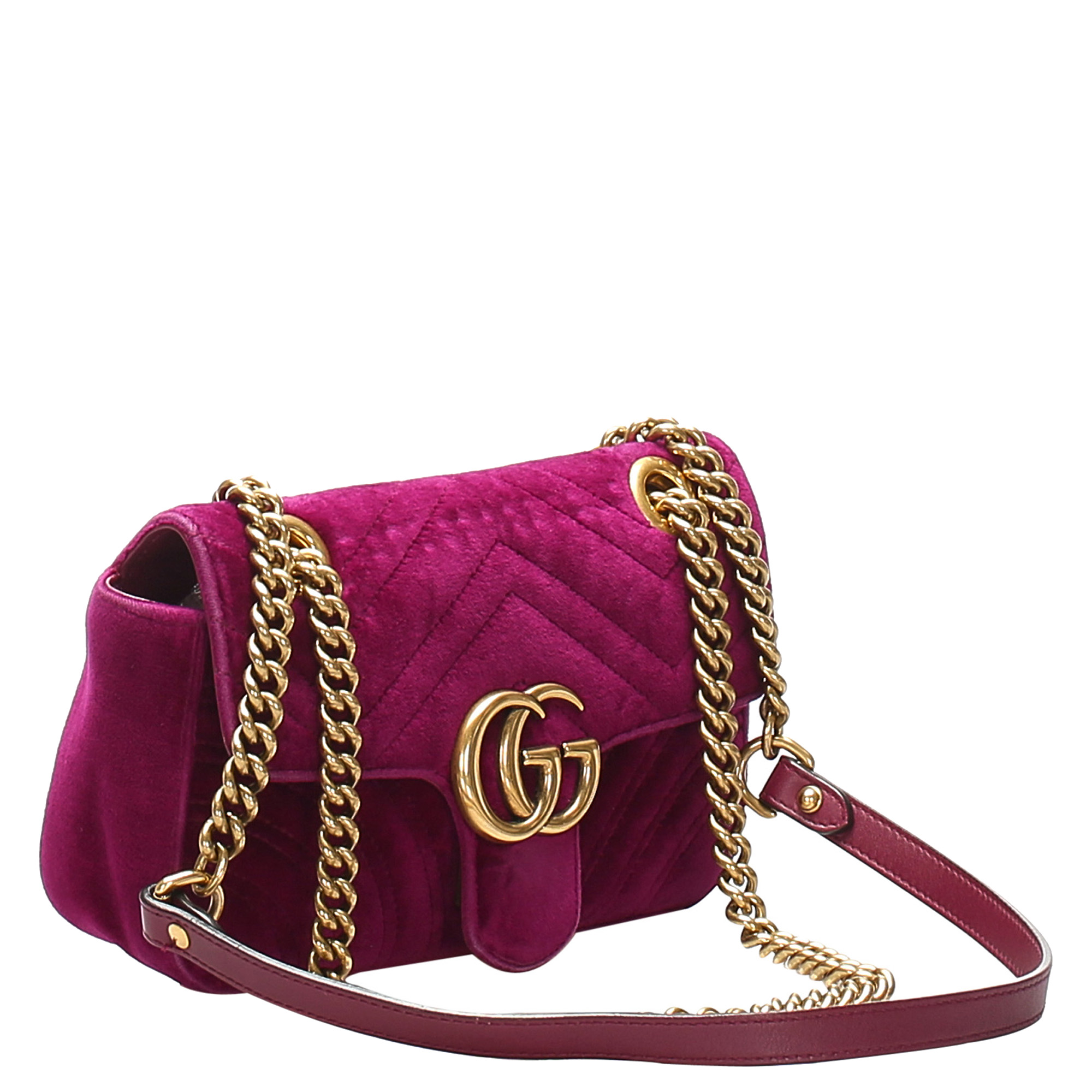 

Gucci Purple Velvet GG Marmont Bag