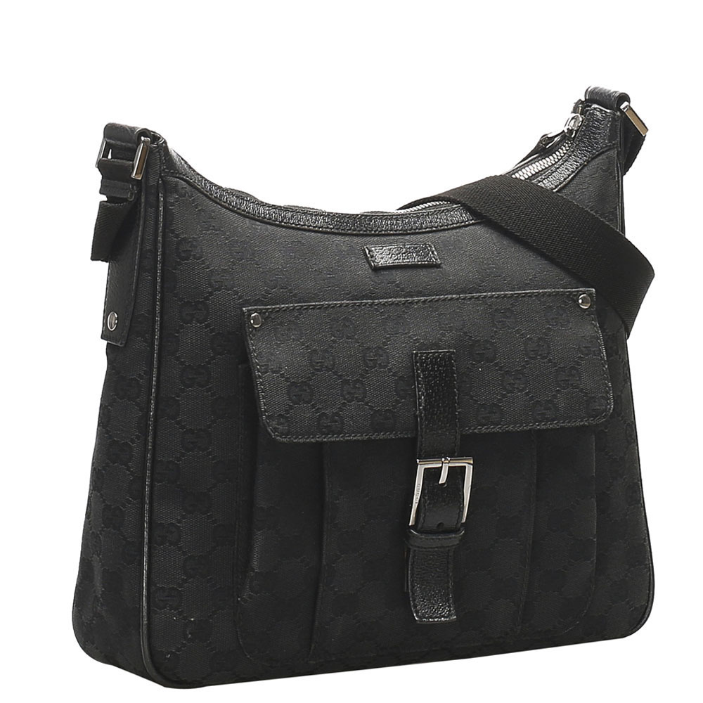 

Gucci Black GG Canvas Crossbody Bag