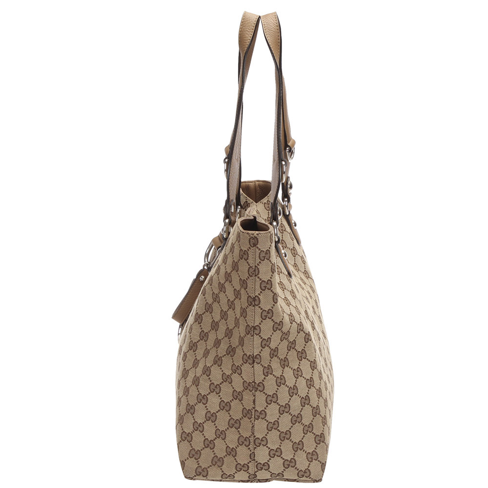 

Gucci Brown GG Canvas Icon Bit Tote Bag, Beige