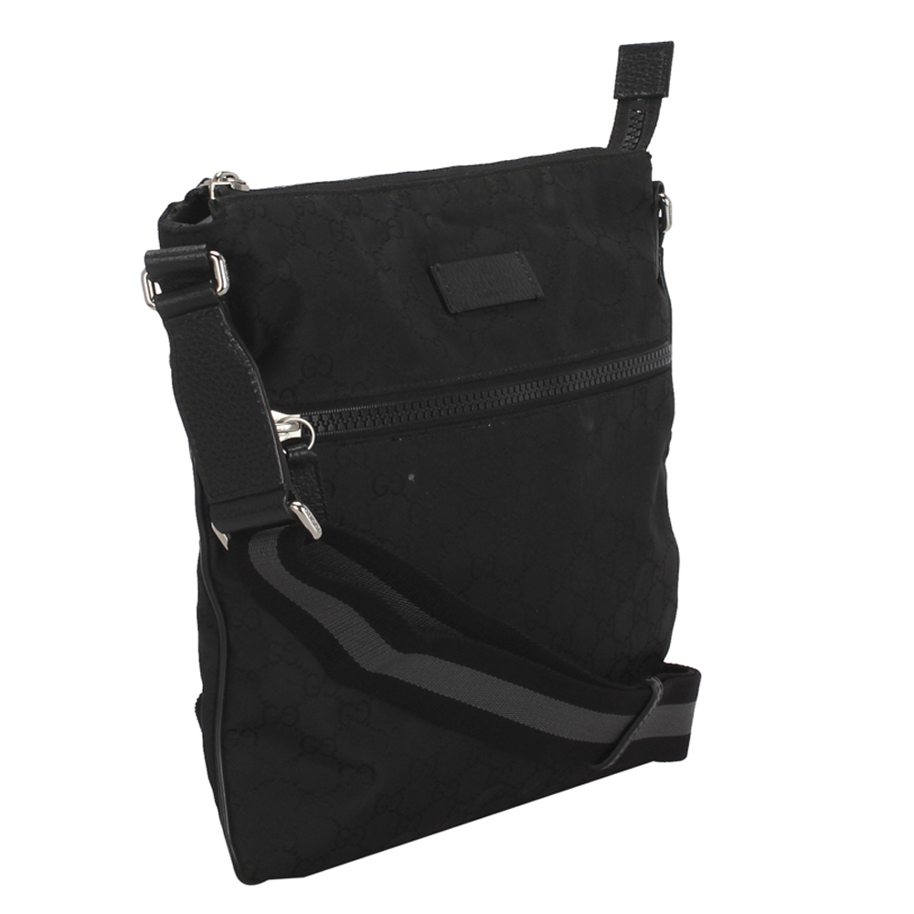 

Gucci Black GG Canvas Canvas Web Crossbody Bag