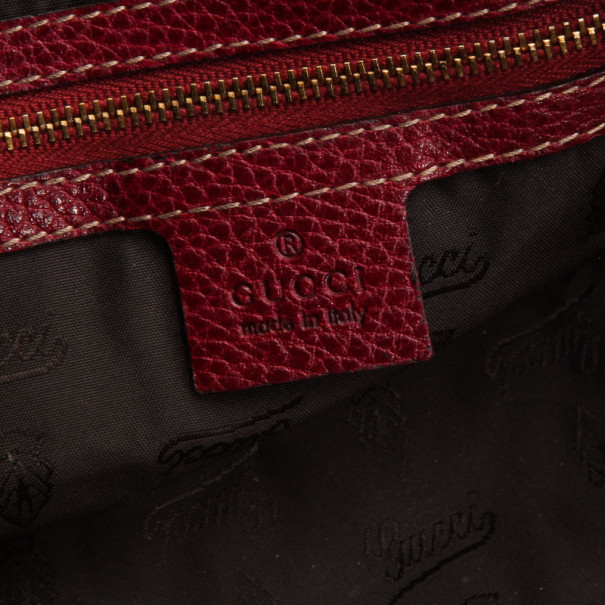 Pre-owned Gucci Maroon Leather Aviatrix Medium Boston Satchel In Red
