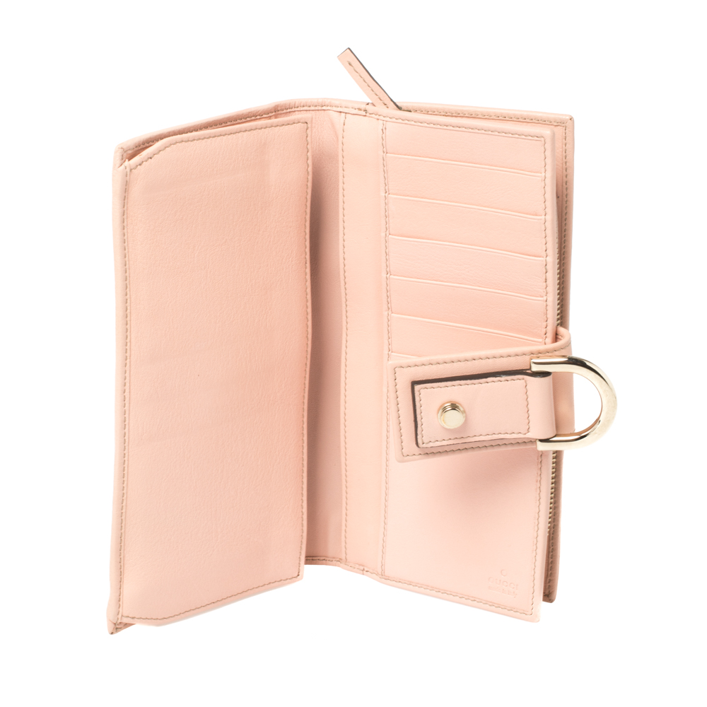 

Gucci Beige/Pink GG Canvas and Leather Continental Wallet