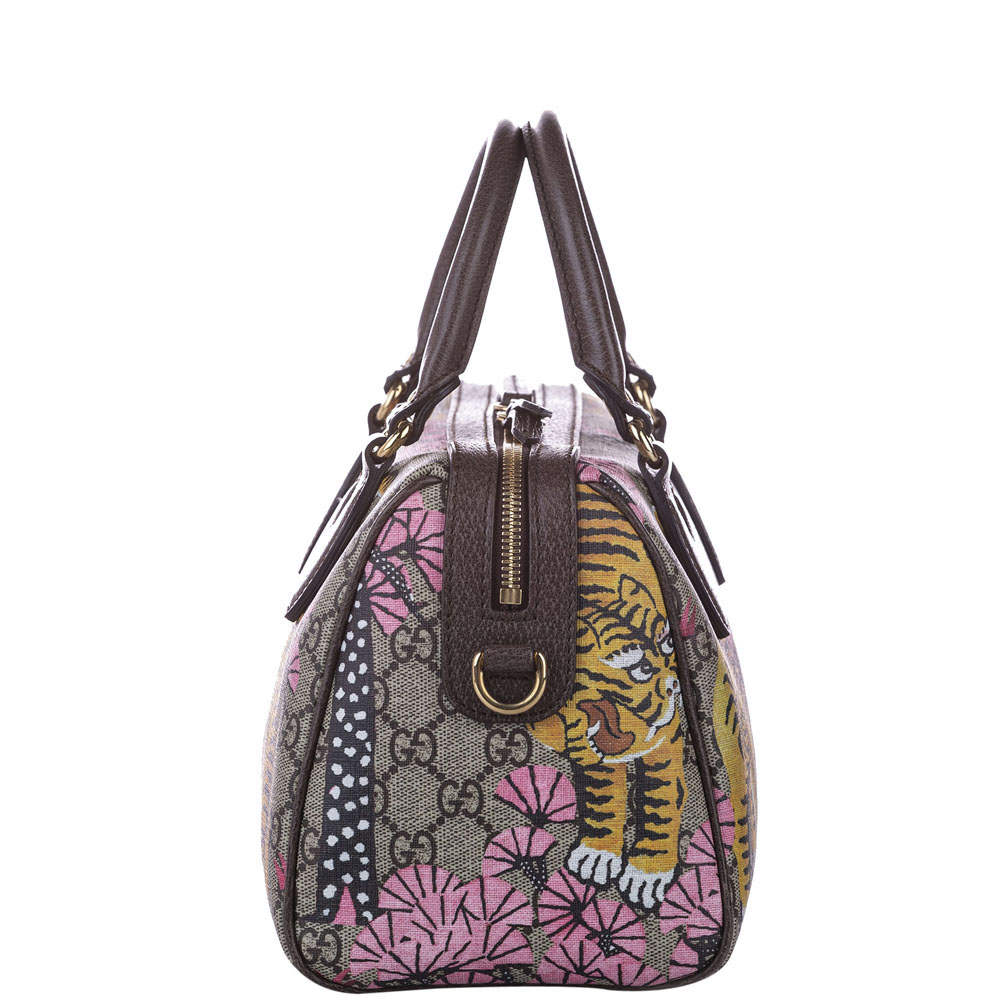 

Gucci Multicolor GG Supreme Bengal Satchel Bag, Beige
