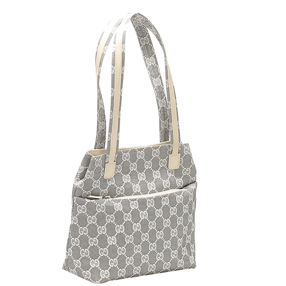 

Gucci White/Grey GG Canvas Vintage Tote Bag