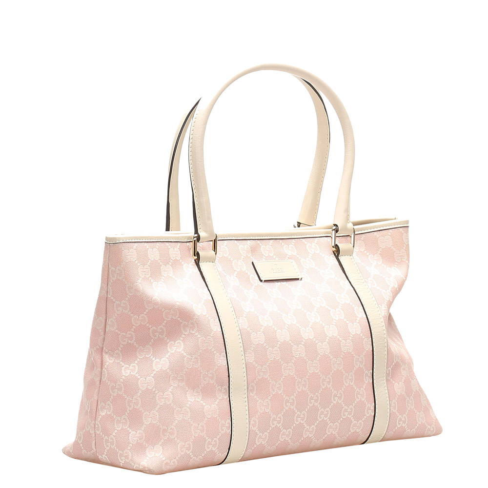 

Gucci Pink/White GG Canvas Tote Bag
