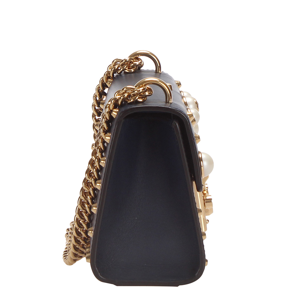 

Gucci Blue Studded Leather Padlock  Crossbody Bag