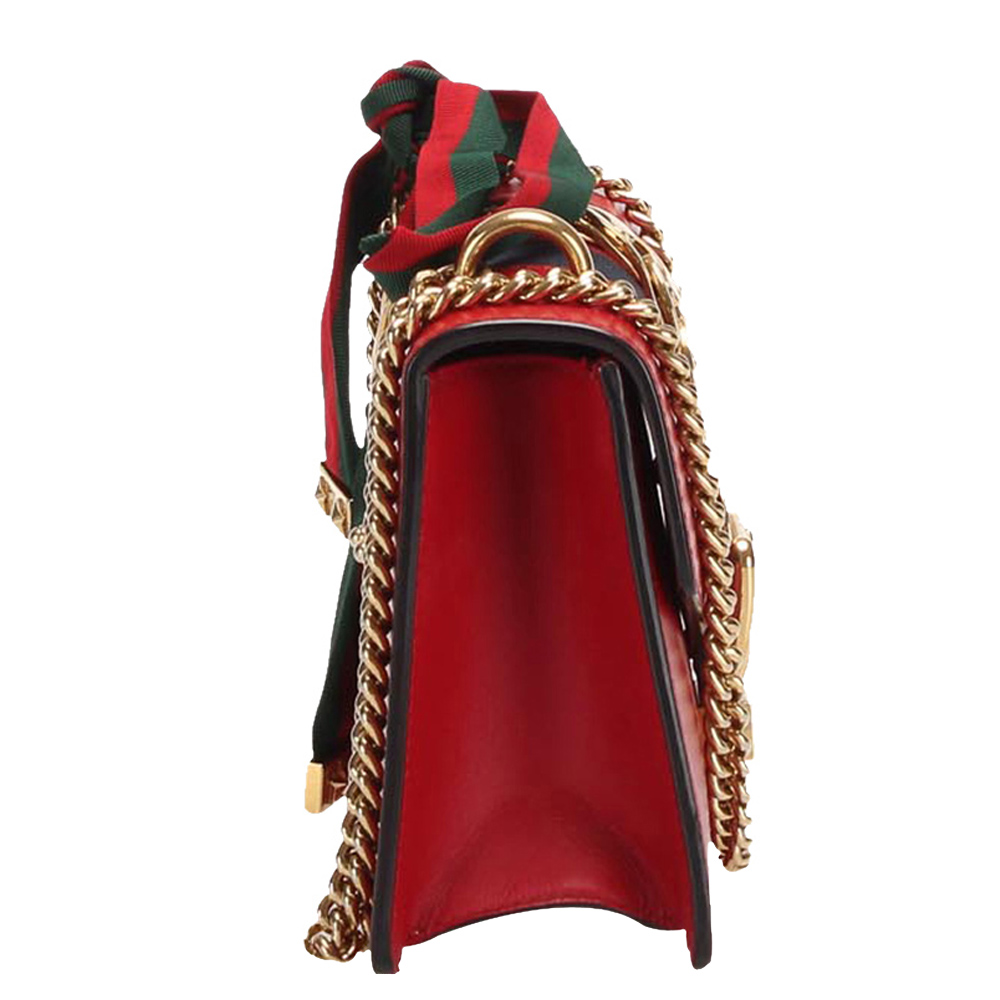 

Gucci Red Leather Sylvie Chain Mini Bag, Multicolor