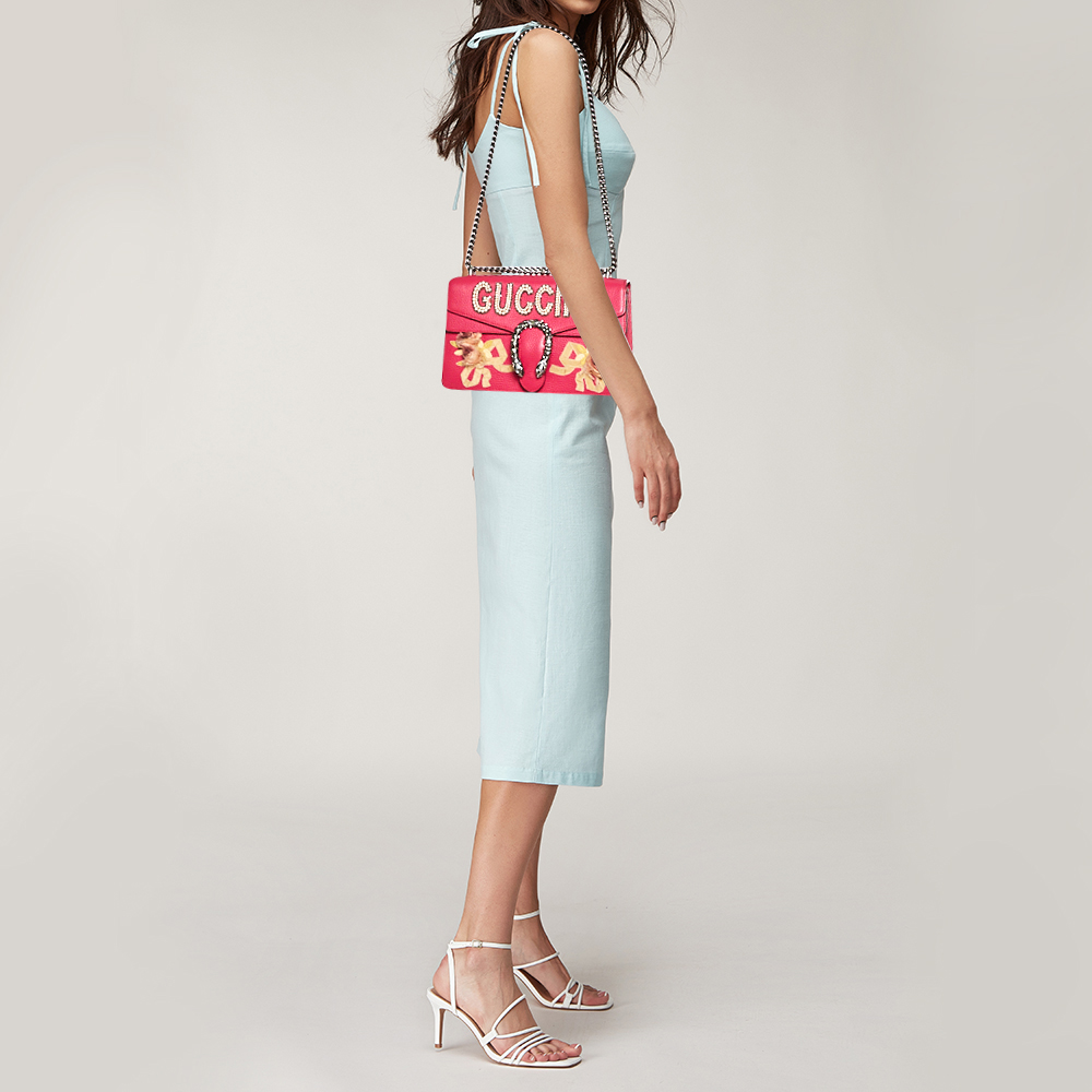 

Gucci Pink Leather Guccify Pearl Dionysus Shoulder Bag