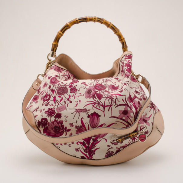 Gucci Bamboo Handle Peggy Floral Hobo Gucci Tlc