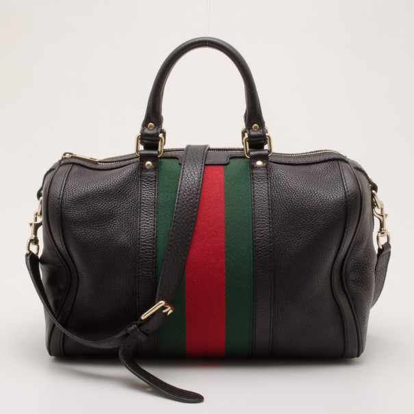 مملوكة مسبقًا Gucci Black Leather Medium Boston Satchel