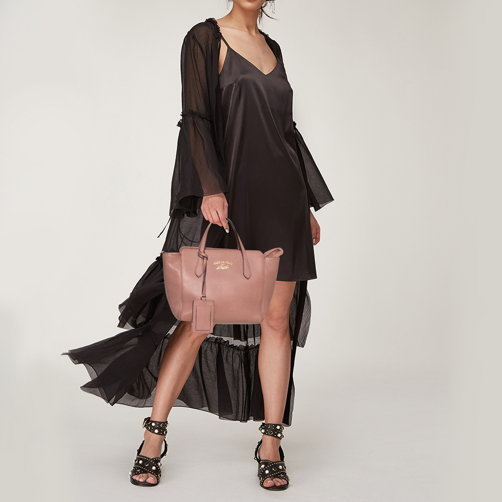 

Gucci Pink Leather Mini Swing Tote