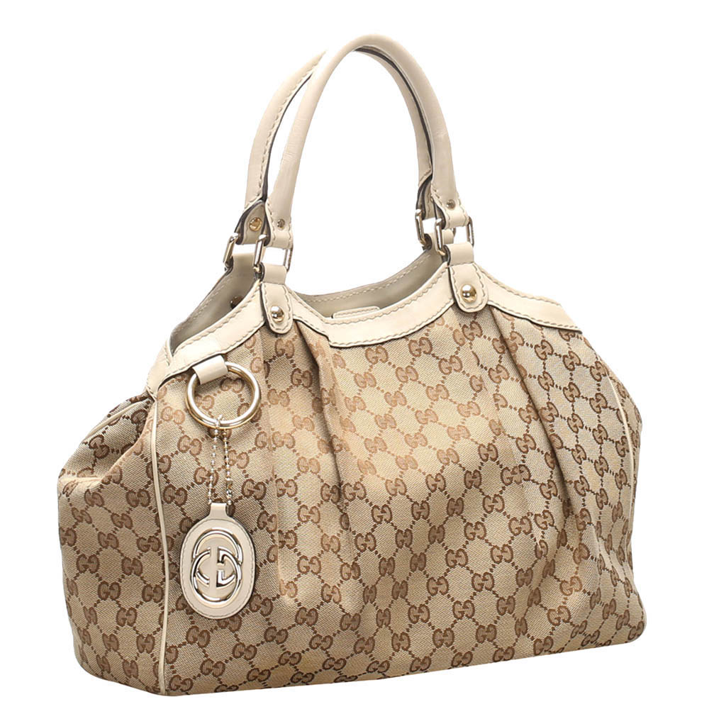 

Gucci Brown/Beige GG Canvas Sukey Tote Bag