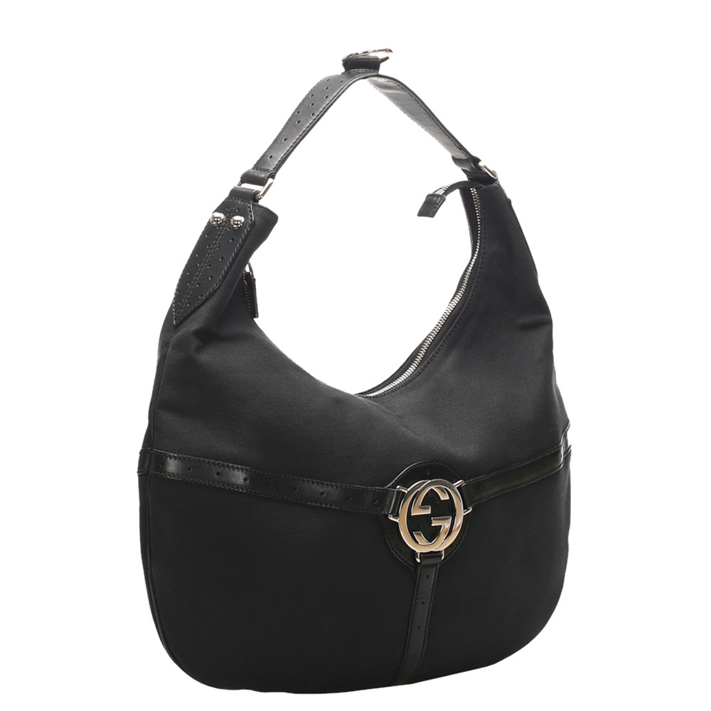 

Gucci Black Nylon GG Reins Hobo Bag