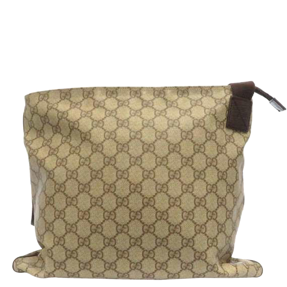 

Gucci Brown GG Supreme Canvas Crossbody Bag, Beige