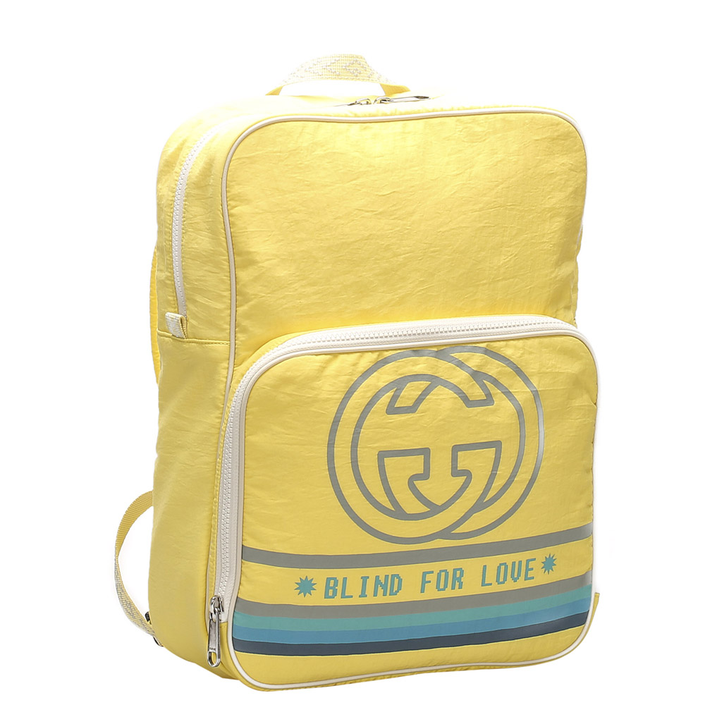 

Gucci Yellow Nylon Blind For Love Backpack, Multicolor