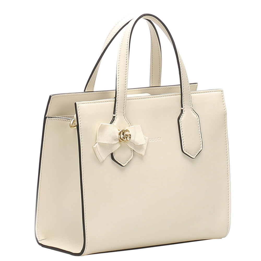 

Gucci White Leather Bow Satchel Bag