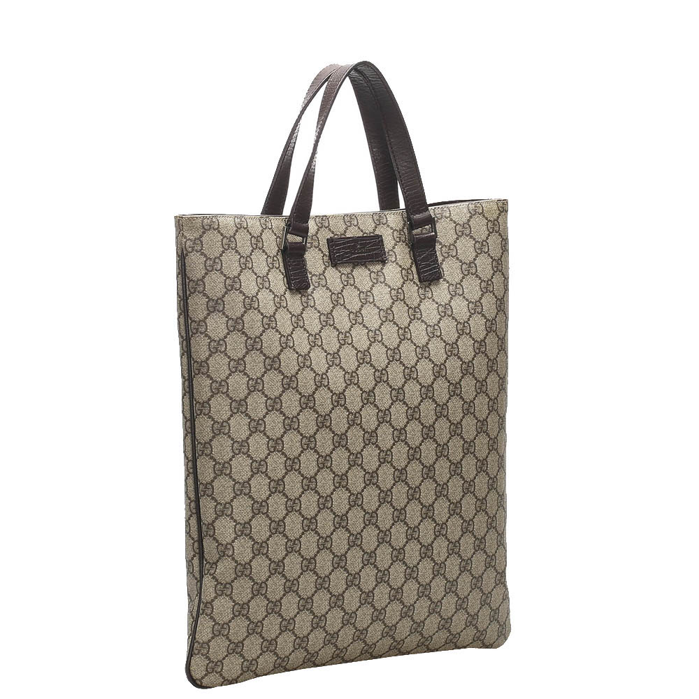 

Gucci Brown GG Supreme Canvas Tote Bag, Beige