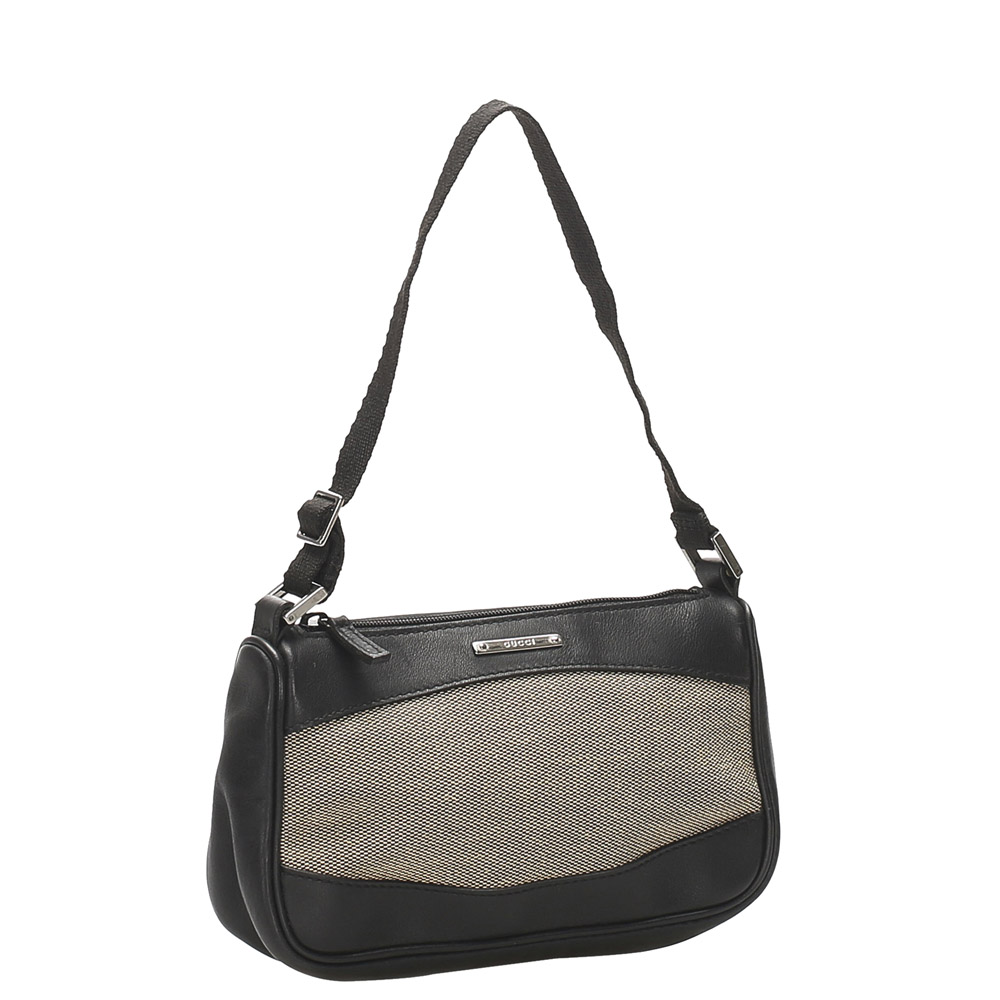 

Gucci Black Canvas Baguette Bag