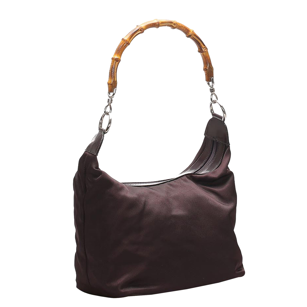 

Gucci Black Nylon Bamboo Shoulder Bag