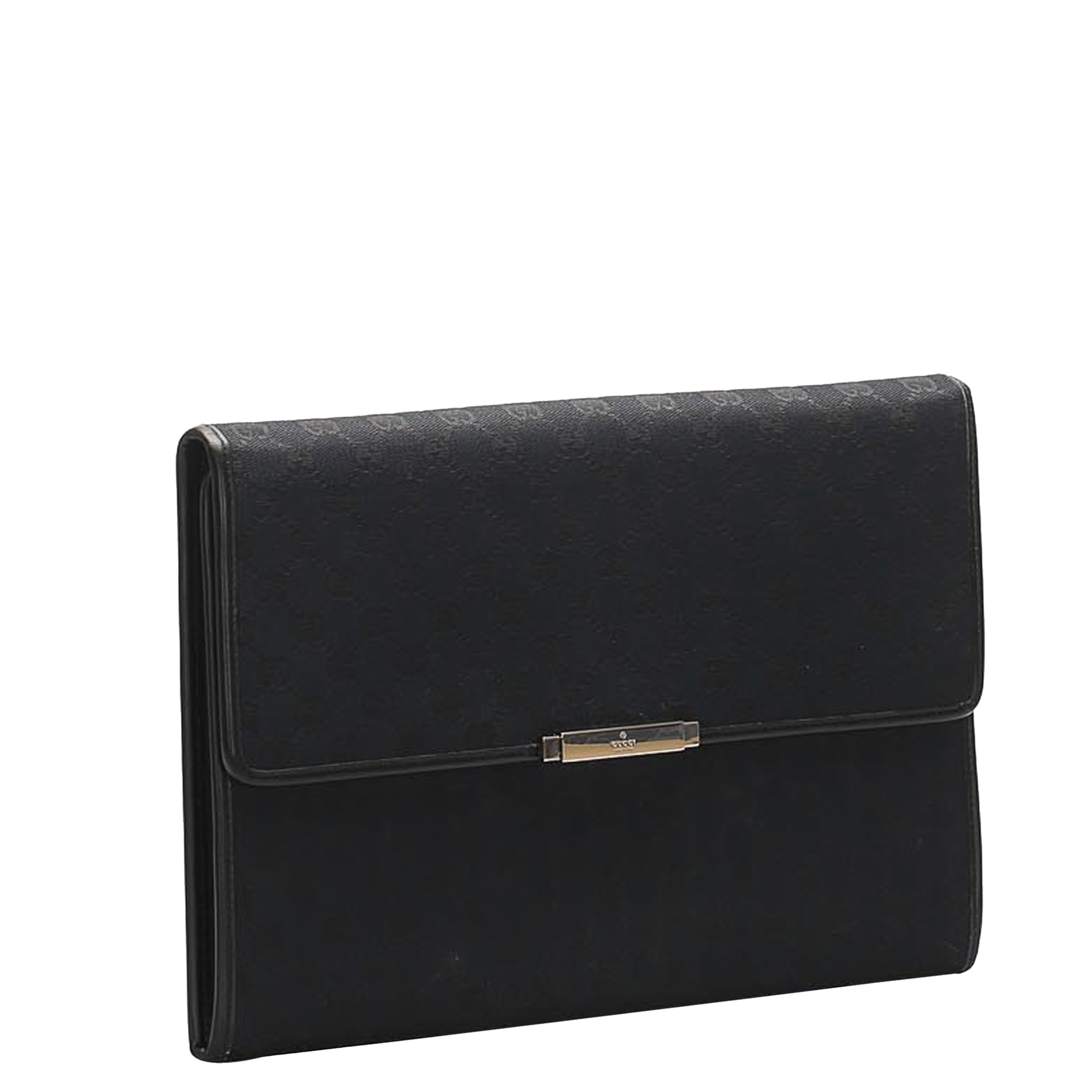

Gucci Black GG Canvas Clutch Bag