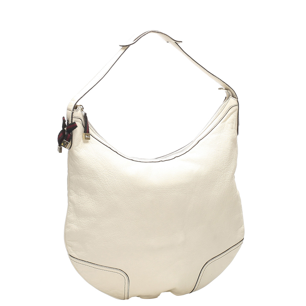 

Gucci White Leather Princy Hobo Bag
