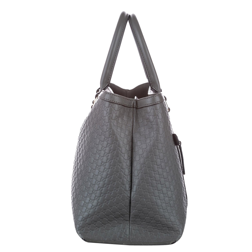 

Gucci Grey Microguccissima Leather Satchel Bag