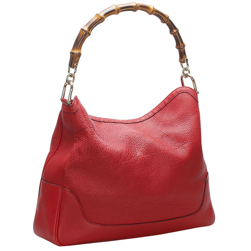 

Gucci Red leather Diana Bamboo Satchel bag