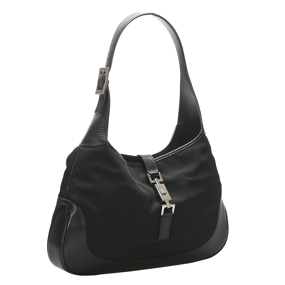 

Gucci Black GG Jackie Nylon Shoulder Bag