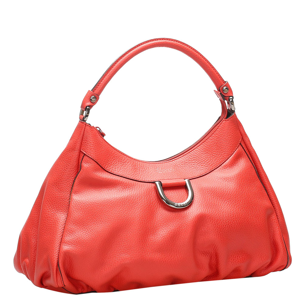 

Gucci Red Leather D Ring  Hobo bag