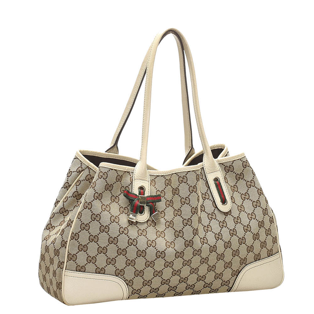 

Gucci Brown GG Canvas Princy Tote Bag, Beige