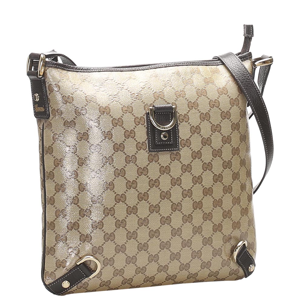 

Gucci Brown/Tan GG Crystal Canvas Abbey Crossbody Bag, Black