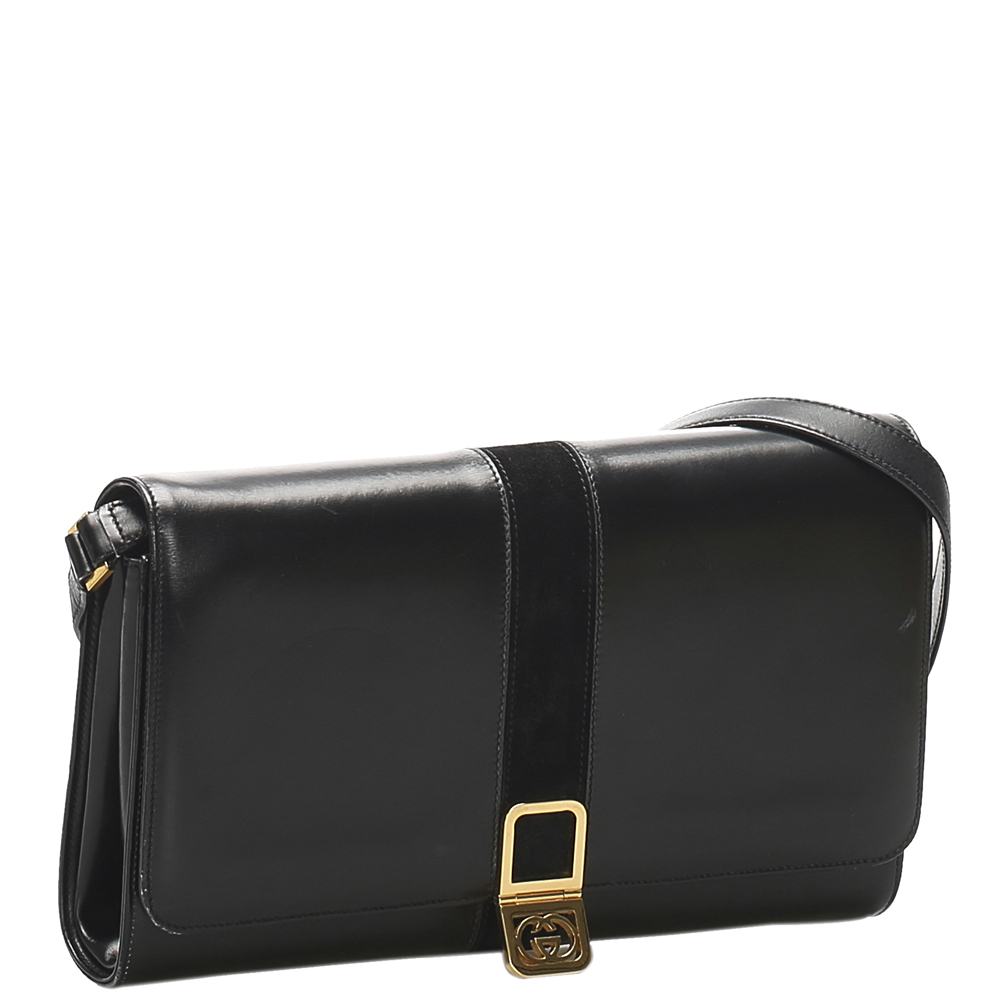 

Gucci Black Leather Interlocking G Shoulder Bag