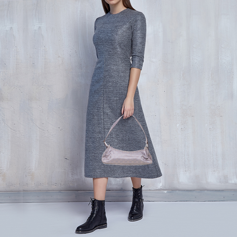 

Gucci Lavender GG Canvas and Leather Zip Hobo, Purple