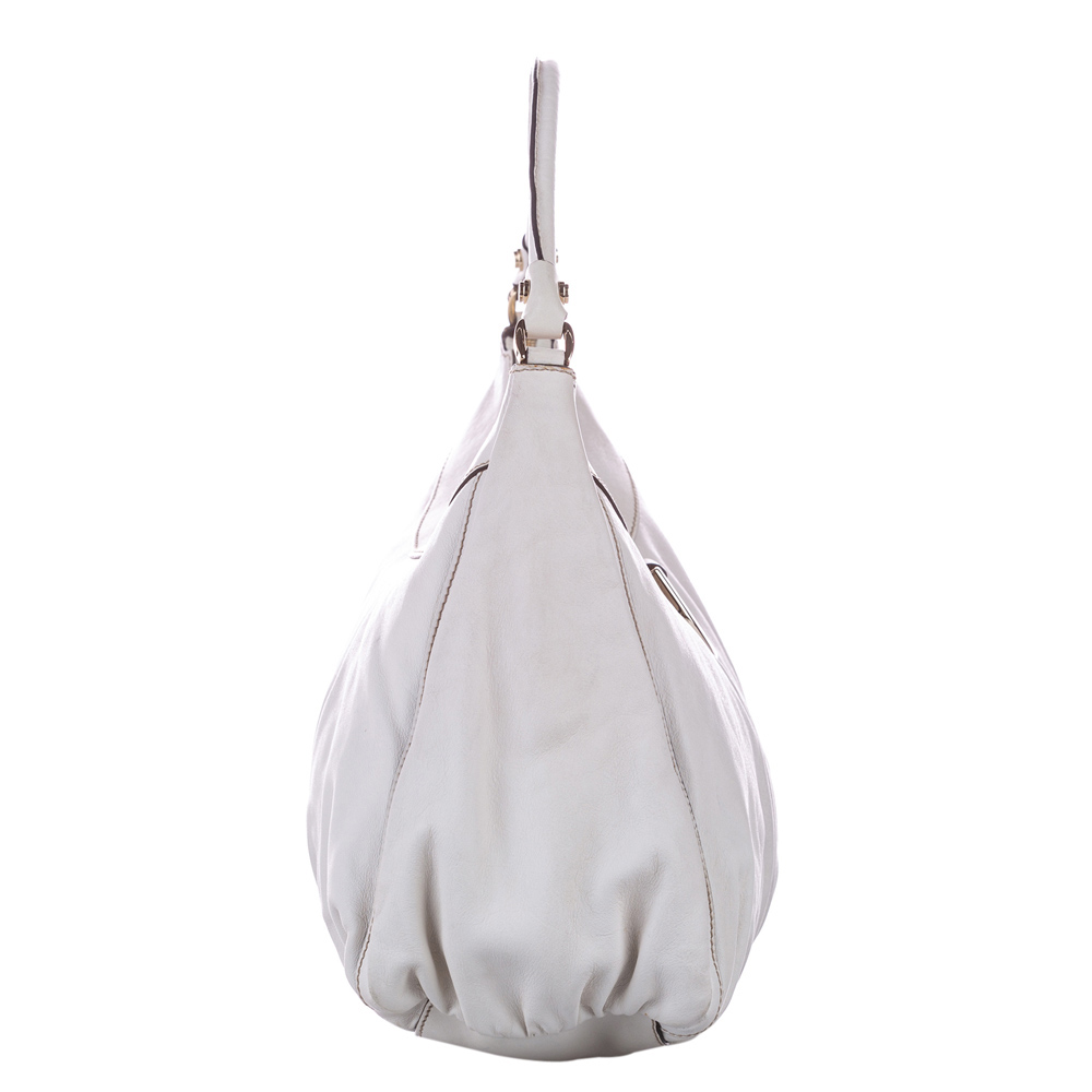 

Gucci White Guccissima Leather D Ring Hobo Bag