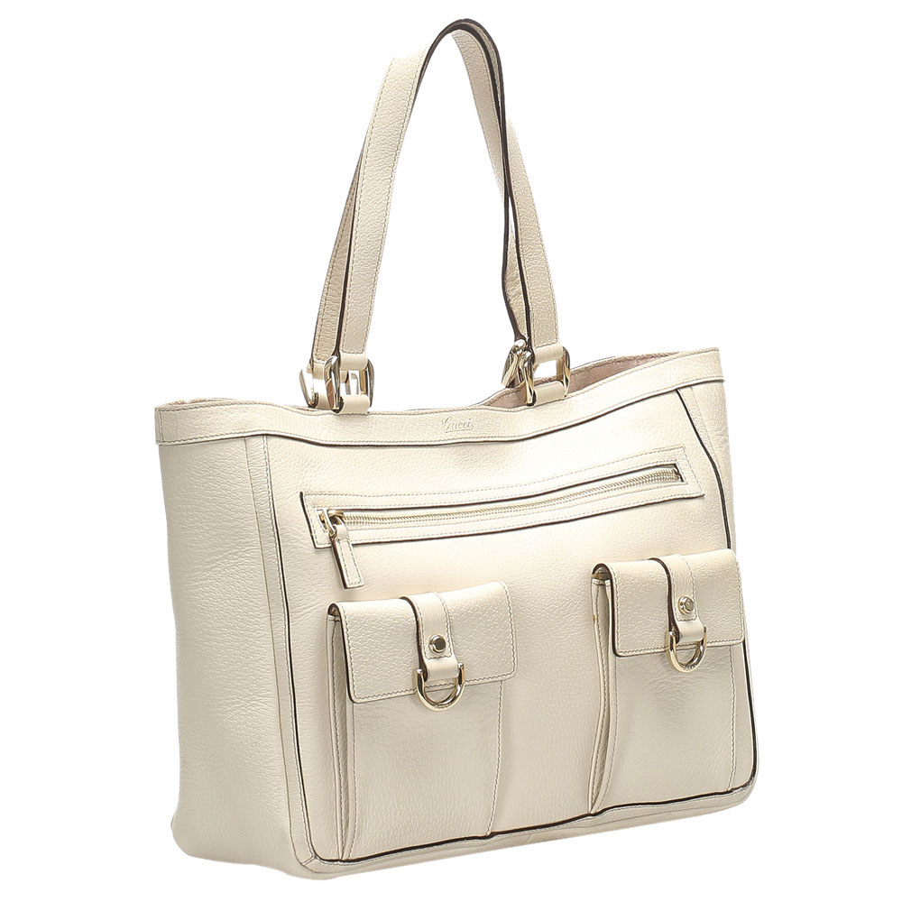 

Gucci White Leather Abbey D-Ring Bag