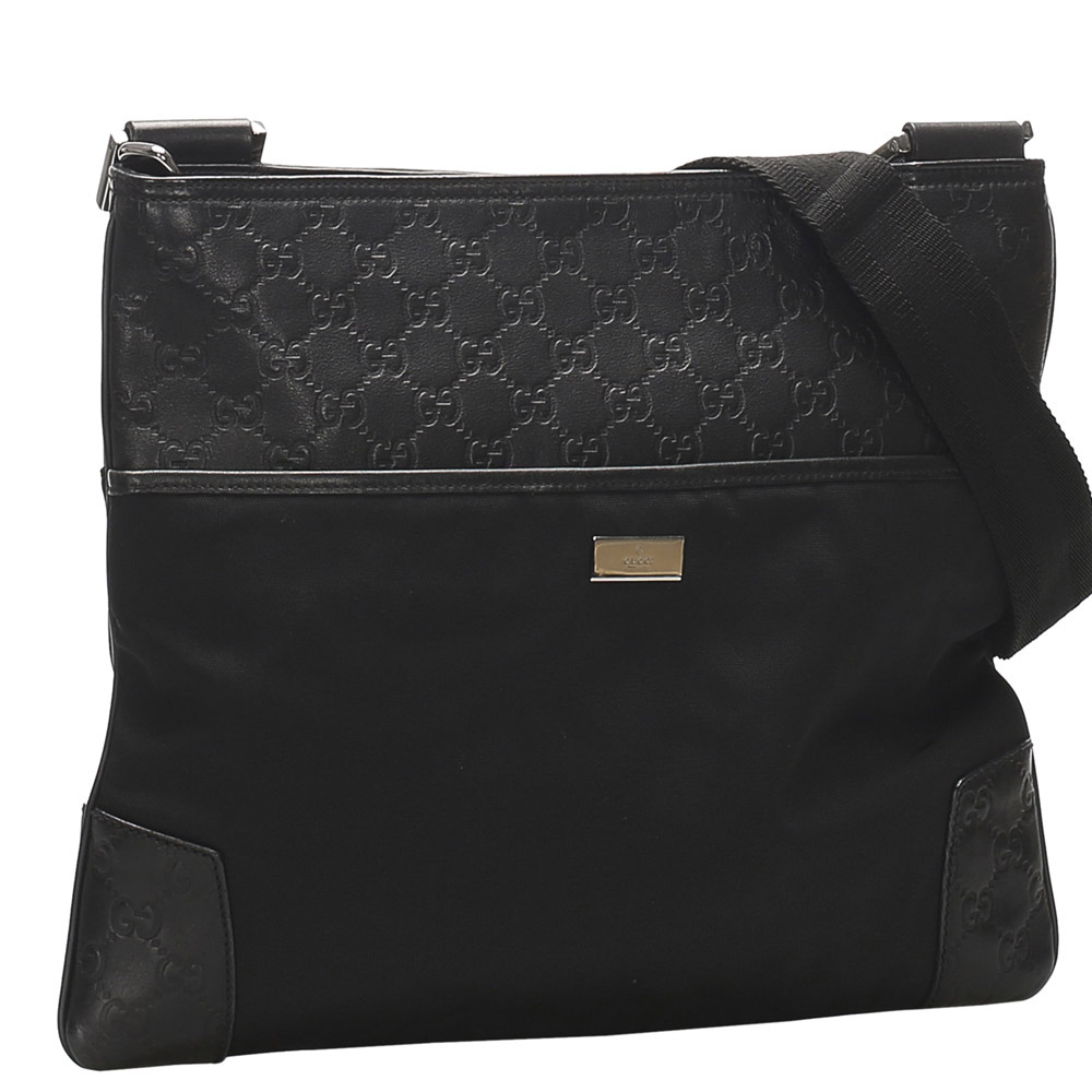 

Gucci Black Guccissima Canvas Crossbody Bag