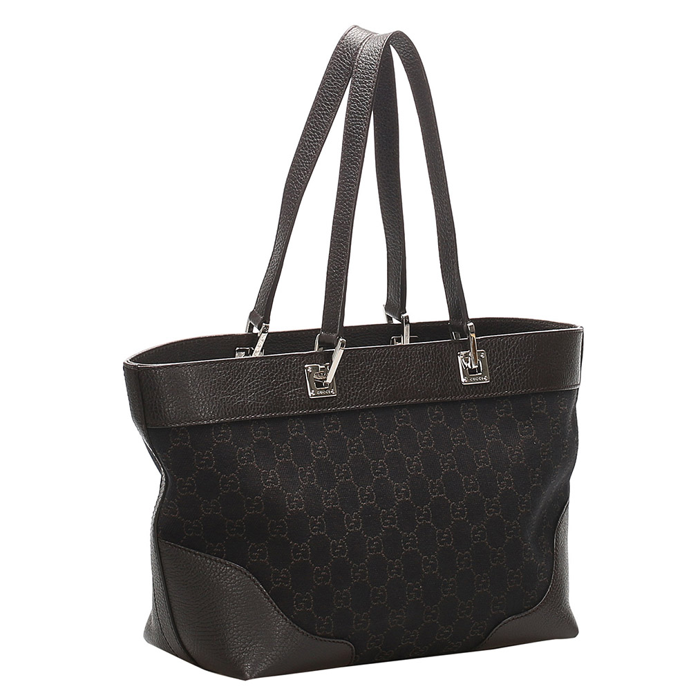 

Gucci Black GG Canvas Tote Bag