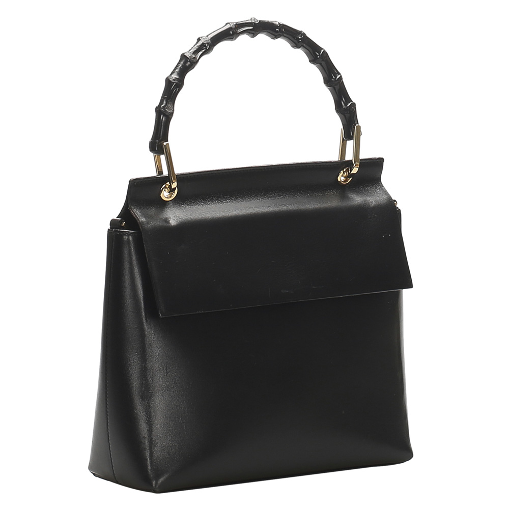 

Gucci Black Leather Bamboo Bag